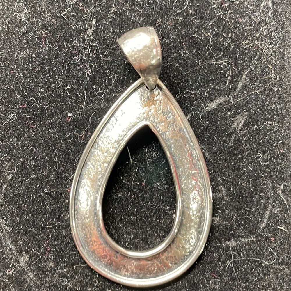 .925 Sterling Silver Open Oval Drop Pendant
